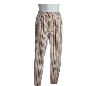 American Eagle Hi Rise Striped Make cha Mousse Brown Jeggings Pants Size 6